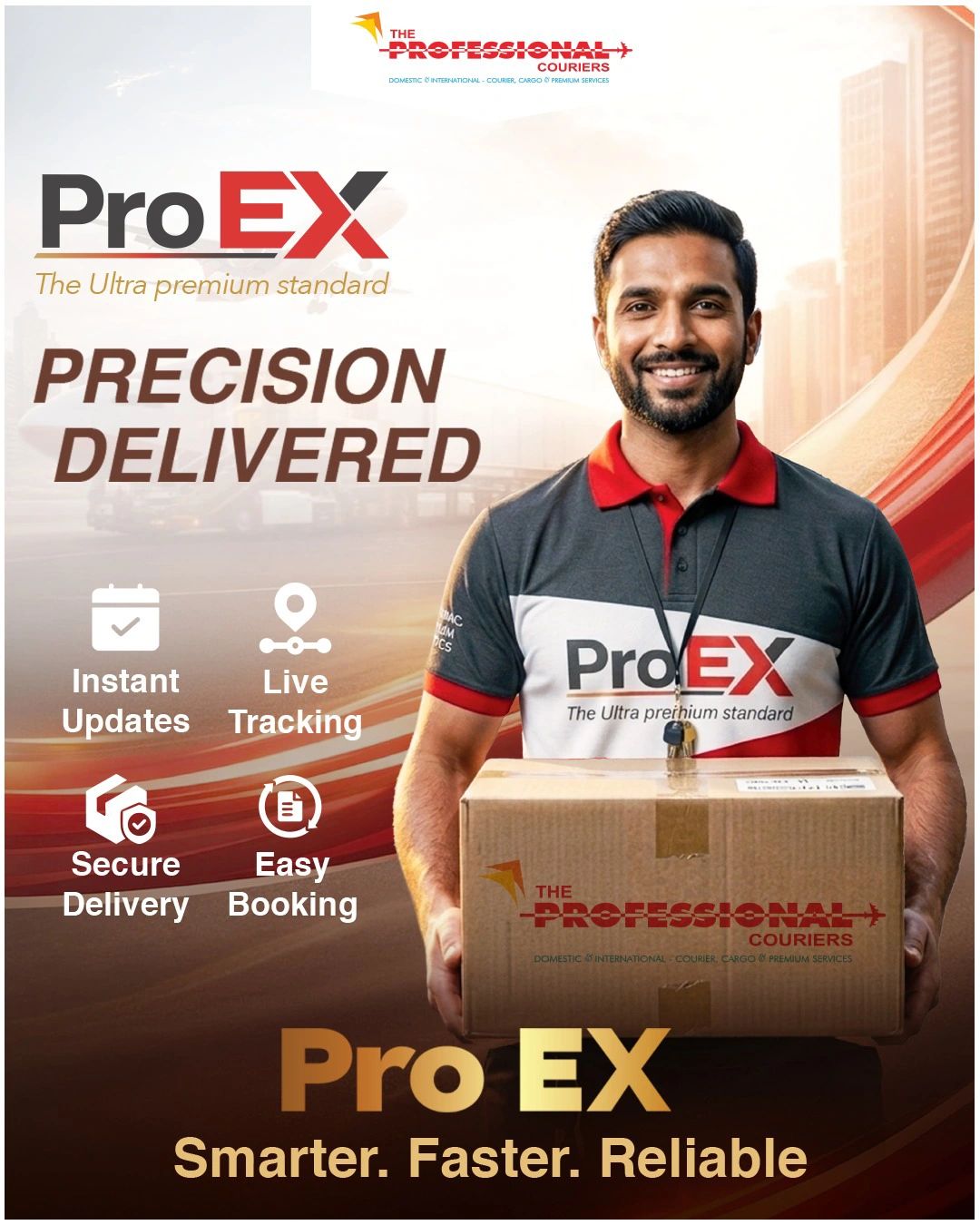 Pro EX poster with courier executive
